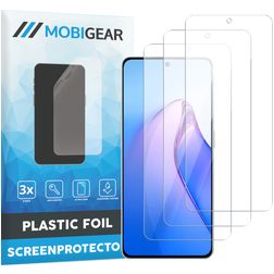 Mobigear OPPO Reno 8 Película de ecrã em plástico - Compatível com capas (Pack de 3)