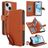 Mobigear Wallet iPhone 15 Wallet case - Brown