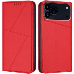 Mobigear Frosted Flip iPhone 17 Pro Pungetui med Seddelrum - Rød