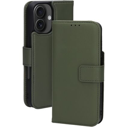 Mobiparts iPhone 16 MagSafe Case Genuine Leather Detachable 2-in-1 Wallet Case Wallet - Green