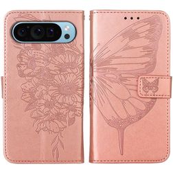 Mobigear Butterfly Google Pixel 9 Wallet case - Rose Gold