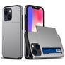 Mobigear Card iPhone 15 Plus Kova Suojakuori Iskunkestävä + Korttitasku - Harmaa