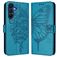 Mobigear Flowers Samsung Galaxy A17 Knížkové pouzdro Peněženka - Modrá