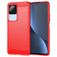 Mobigear Brushed Slim POCO F4 TPU flexível Capa traseira - Vermelho
