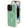 Mobiparts Hardcover iPhone 14 Pro MagSafe Hardcase Etui plecki - Satin Light Green