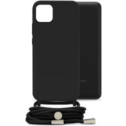 Mobilize Lanyard Gelly Samsung Galaxy A03 Flexibilní TPU Kryt se šňůrkou - Černá