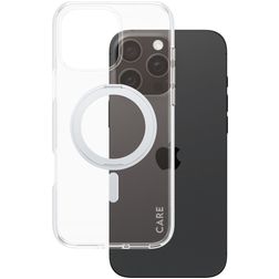 CARE by PanzerGlass Kickstand iPhone 16 Pro Max MagSafe Funda Plástico rígido Carcasa con soporte - Transparente / Plateado