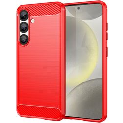 Mobigear Brushed Slim Samsung Galaxy S25 TPU flexível Capa traseira - Vermelho