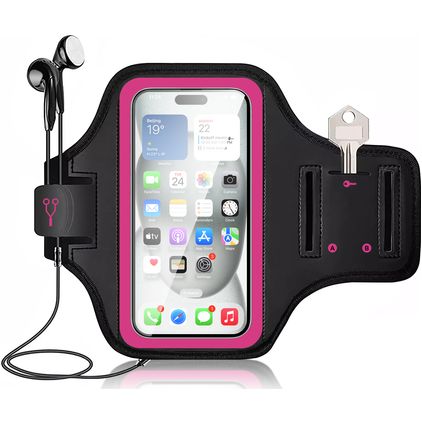Mobigear Go Active Mobilhållare för löpning Neopren Sportfodral Sportarmband - large - Rosa