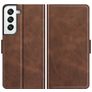 Mobigear Slim Magnet Samsung Galaxy S22 Capa livro Carteira - Castanho