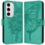 Mobigear Butterfly Samsung Galaxy S24 FE Lompakkokotelo + Setelitasku - Vihreä