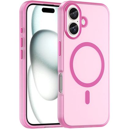 Mobigear Shockproof iPhone 16 MagSafe TPU flexível Capa traseira - Rosa