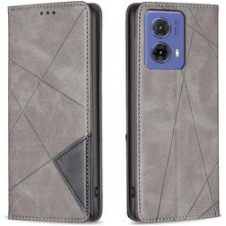 Mobigear Rhombus Slim Motorola Moto G85 Cover a libro - Grigio