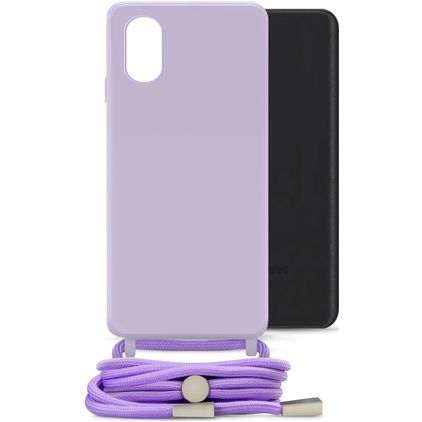 Mobilize Lanyard Gelly Samsung Galaxy A03 Flexibilní TPU Kryt se šňůrkou - Pastel Purple