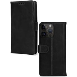 Mobilize Premium Gelly Wallet iPhone 14 Pro Funda tipo libro Cartera - Negro