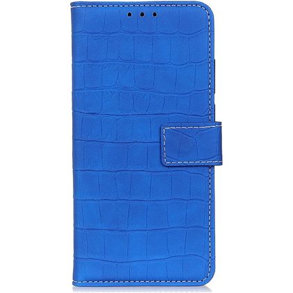 Mobigear Croco Samsung Galaxy S20 FE Pungetui med Seddelrum - Blå