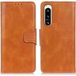 Mobigear Classy Sony Xperia 5 IV Plånboksfodral med sedelfack - Konjak