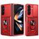 Mobigear Armor Ring Cam Slide Samsung Galaxy Z Fold 8 Ultra Hårdt Bagsidecover Stødsikkert med ringholder og Camera Slider - Rød