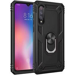 Mobigear Armor Ring Xiaomi Mi 9 Funda Plástico rígido Carcasa Antigolpes con anillo - Negro