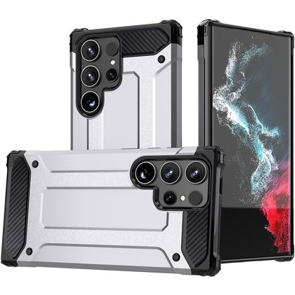 Mobigear Outdoor Samsung Galaxy S24 Ultra Fodral Hårdplast Skal Stötsäkert - Silver