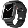 Mobigear Sport Armor Silikoni Apple Watch Ranneke Tappikiinnitys - 49/46/45/44 mm - Musta