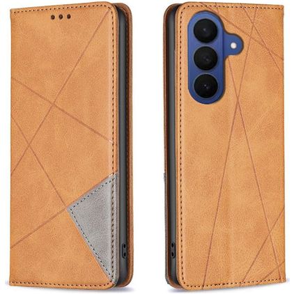 Mobigear Rhombus Slim Samsung Galaxy A27 Wallet case - Cognac