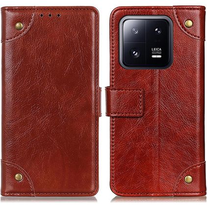 Mobigear Ranch Xiaomi 13 Cover a libro portafoglio - Marrone