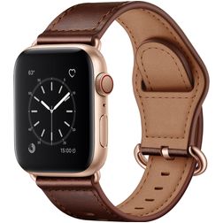 Mobigear Venezia Leather Apple Watch Strap Buckle closure - 42/41/40/38 mm - Brown