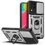 Mobigear Armor Ring Cam Slide Samsung Galaxy M53 Hardcase Back cover Antiurto con anello - Argento