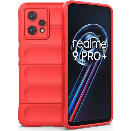Mobigear Bumpy Realme 9 Pro Plus TPU flessibile Back cover - Rosso