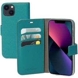 Mobiparts Saffiano Wallet iPhone 13 Cover a libro portafoglio - Turchese