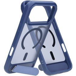 Mobiparts Hardcover iPhone 18 Pro Max MagSafe Funda Plástico rígido Carcasa con soporte - Satin Blue