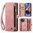 CaseMe 008 iPhone 15 Plus Case Detachable 2-in-1 Wallet Case Wallet - Pink