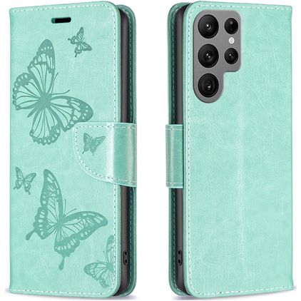 Mobigear Butterfly Samsung Galaxy S24 Ultra Wallet case - Green