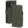Mobiparts iPhone 16 MagSafe Funda Piel auténtica Funda tipo libro 2 en 1 con carcasa extraíble Cartera - Verde