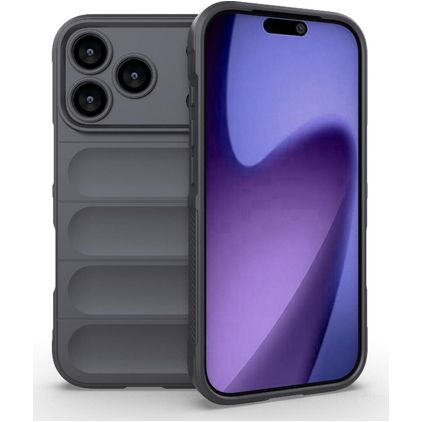 Mobigear Bumpy iPhone 17 Pro Elastyczne TPU Etui plecki - Dark Grey