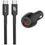 Mobigear Essentials Dual USB / USB-C Autonabíječka USB-C 1 m Power Delivery 48W - Černá