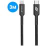 Mobigear Nylon Cable USB-C a Apple Lightning MFI 3 m - Negro