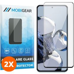 Mobigear Premium Xiaomi 12T Vidro temperado Película de ecrã - Compatível com capas - Preto (Pack de 2)