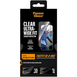 PanzerGlass Ultra-Wide Fit FASTFIT iPhone 17 Pro Max Tempered Glass Screen Protector - Case Friendly + Installation Frame