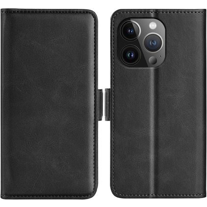 Mobigear Slim Magnet iPhone 15 Pro Pungetui med Seddelrum - Sort
