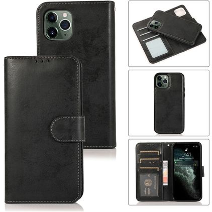 Mobigear Wallet iPhone 12 Mini Case Detachable 2-in-1 Wallet Case Wallet - Black
