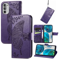 Mobigear Butterfly Motorola Moto G52 Plånboksfodral med sedelfack - Lila