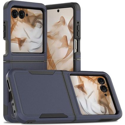 Mobigear Heavy Armor Motorola Razr 50 Fodral Hårdplast Skal Stötsäkert - Mörkblå