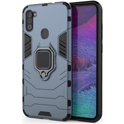 Mobigear Armor Ring Samsung Galaxy A11 Hard Case Back cover Shockproof with Ring Holder - Blue