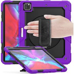 Mobigear SureGrip Xtreme iPad Air 13 polegadas (2025) Capa Plástico rígido / Silicone Capa traseira + Suporte para caneta stylus + Alça de ombro + Suporte - Roxo