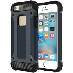 Mobigear Outdoor iPhone SE (2016) Kova Suojakuori Iskunkestävä - Tummansininen