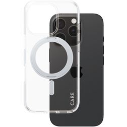 CARE by PanzerGlass Kickstand iPhone 16 Pro MagSafe Hard Case Back cover with Stand - Clear / Silver