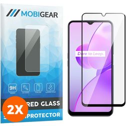 Mobigear Premium Realme C31 Tempered Glass Screen Protector - Case Friendly - Black (2-Pack)