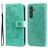 Mobigear Flowers Samsung Galaxy A55 Cover a libro portafoglio - Verde